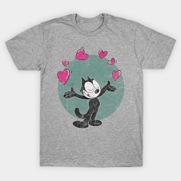 Felix The Cat Love T-Shirt by Unfluid